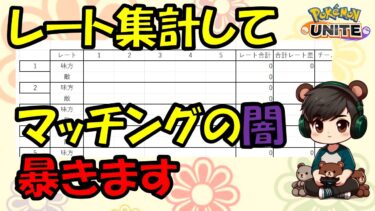 【ポケユナ実況】【協力求】レートを調べてマッチング検証【ポケモンユナイト】